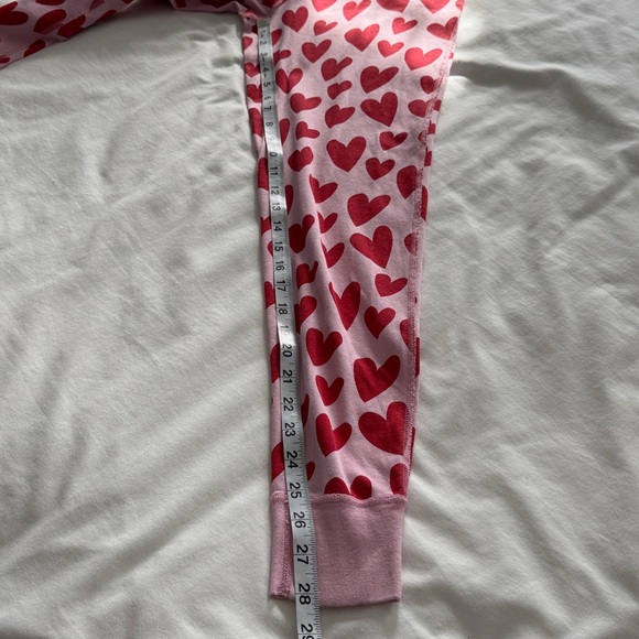 Hanna Andersson Pink Pajama Set with Red Hearts Adult Small Valentine’s Day - Picture 12 of 14